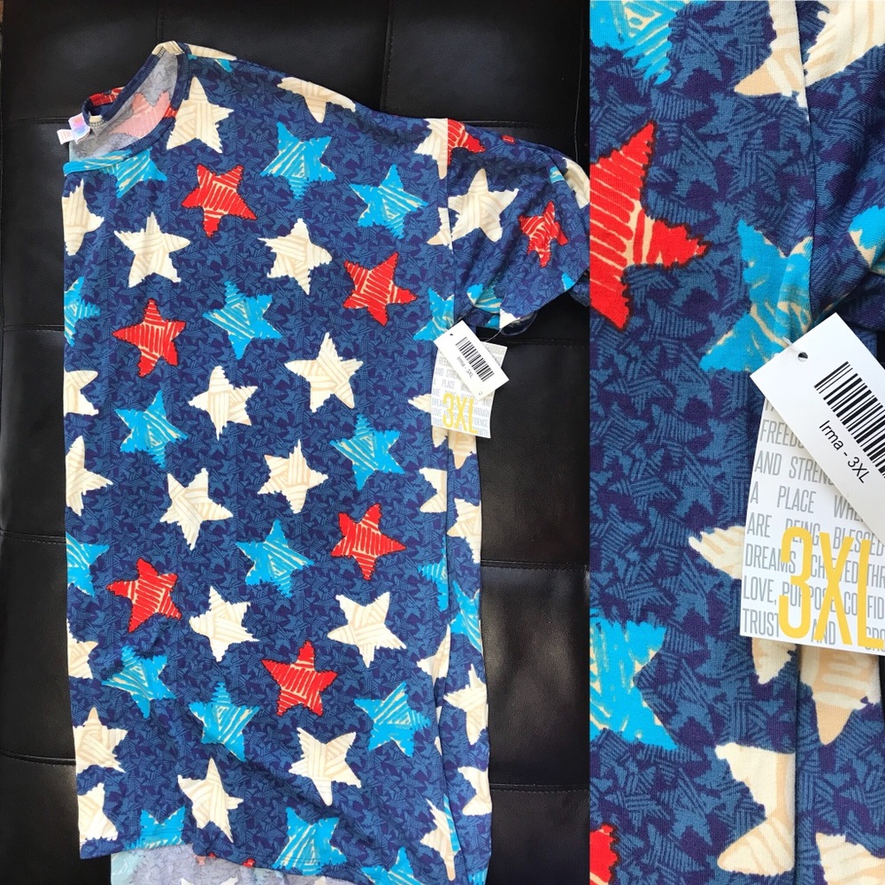 LulaRoe Irma 3XL American Stars